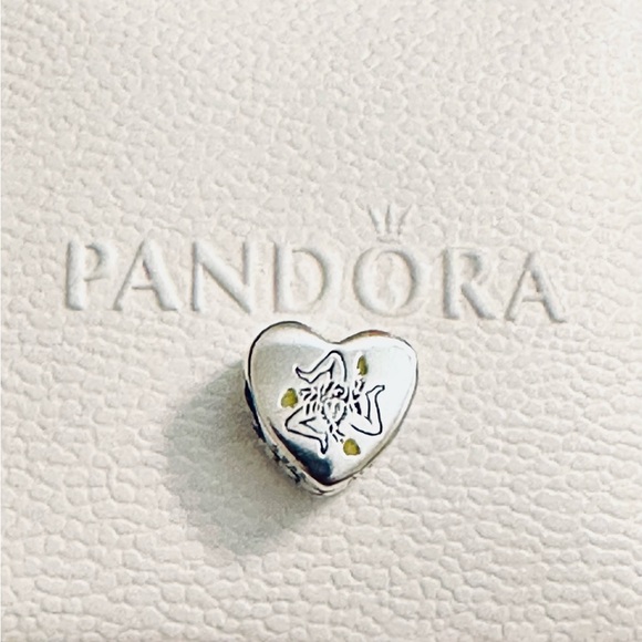 Pandora Sicily Sicilia Travel Exclusive Heart Bead Charm Never used - Picture 2 of 3
